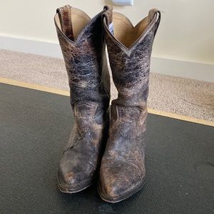Frye pull on cowboy boots